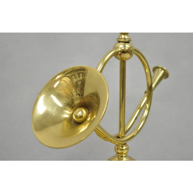 Vintage Remington Brass Equestrian Hunting Horn French Horn Table Lamp For Sale - Image 11 of 15