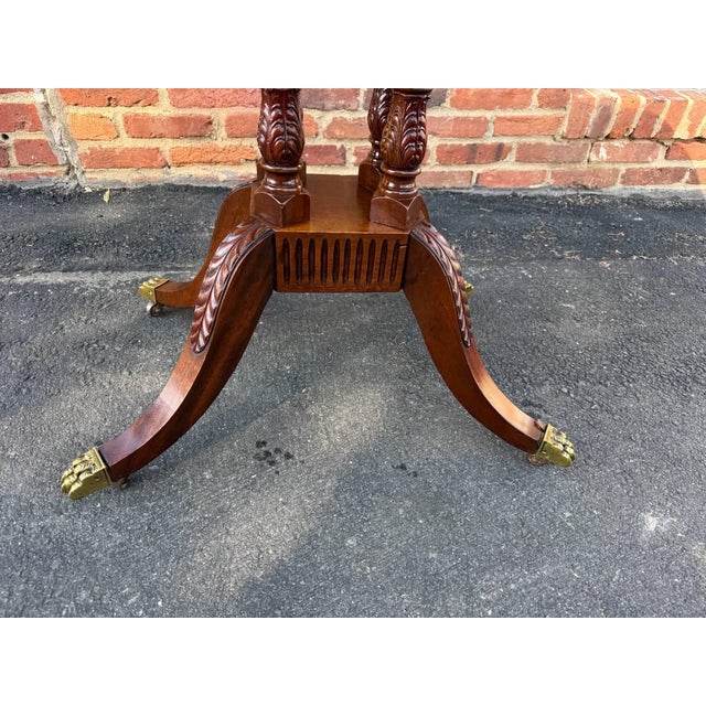 Antique American Classical Style Duncan Phyfe Carved Mahogany Drop Leaf Side Table, For Sale - Image 16 of 18