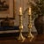 A rare and impressive pair of late 19th-century English brass candlesticks, featuring an elegant octagonal base and...