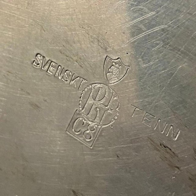 Gold Swedish Modern Art Deco Pewter Centerpiece Bowl by Bröderna Edlund, 1929 For Sale - Image 8 of 9