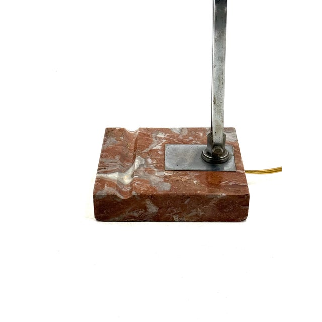 1930s Art Déco Aluminum Marble Desk Lamp For Sale - Image 11 of 14