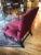 Large Plush Burgundy Velvet & Mahogany Martha Washington Club Chair For Sale - Image 11 of 12