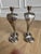 Metal 1930s Egyptian Revival Bronze Candlesticks/Taper Candle Holders, Newly Nickel Plated – Exquisitely Detailed Sculptural Pair For Sale - Image 7 of 11