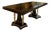 Luxury Walnut Burl & Gold Trestle Dining Table With Sculptural Pedestal Base For Sale