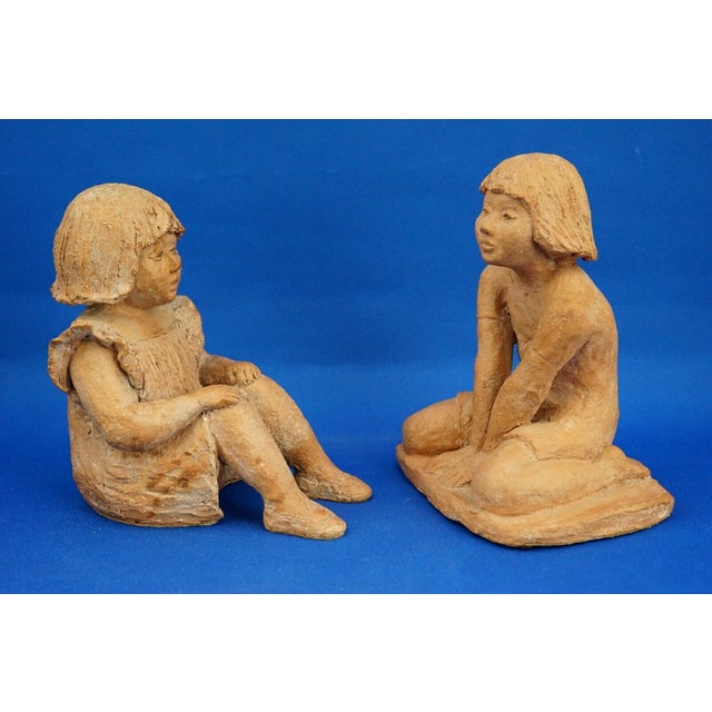 Terracotta Sculptures of Girls by Rosetta Calligaris, 1996, Set of 2 For Sale - Image 6 of 18