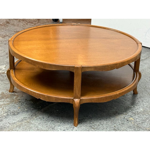 French Provincial Mid 20th Century French Provincial Style Round Coffee Table, 37 Inch For Sale - Image 3 of 12