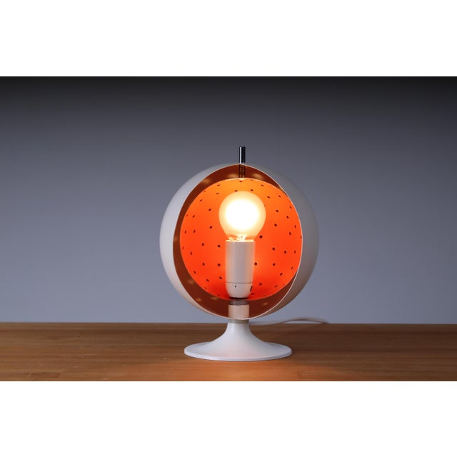Orange Eyeball Eclisse Table Light by J. J. M. Hoogervorst for Anvia, 1960s For Sale - Image 8 of 16