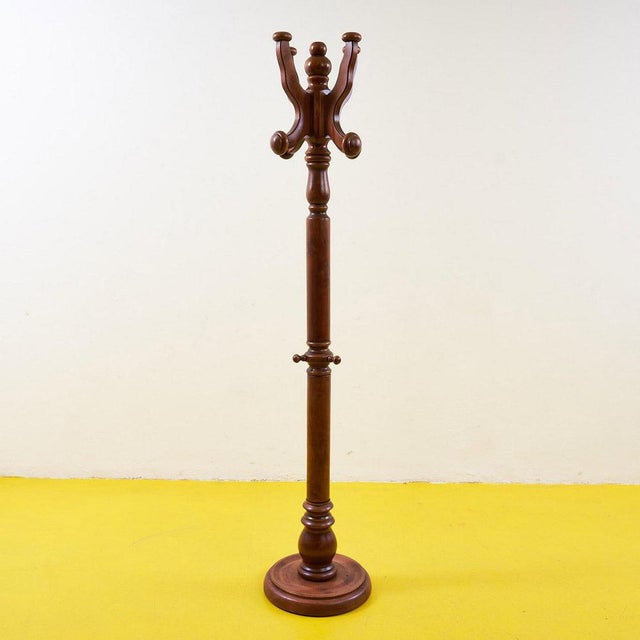 Brown Vintage Wooden Coat Rack For Sale - Image 8 of 8