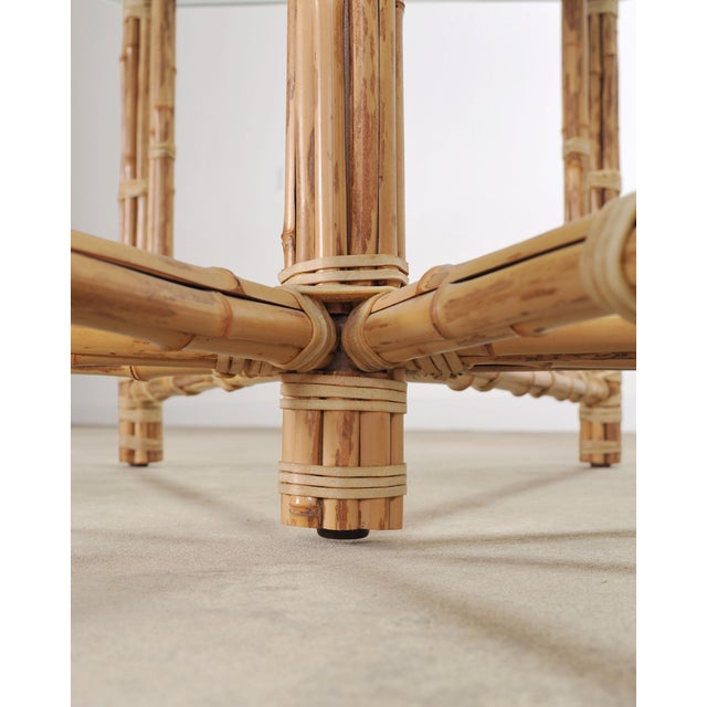 McGuire Organic Modern Octagonal Blonde Bamboo Dining Table For Sale - Image 10 of 18