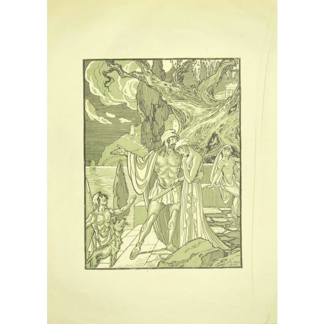 The Couple is an original modern artwork realized by Ferdinand Bac (1859 - 1952) in 1922. Original Lithograph on ivory...