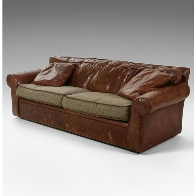 Ralph Lauren Ralph Lauren Leather and Plaid Sofa For Sale - Image 4 of 11