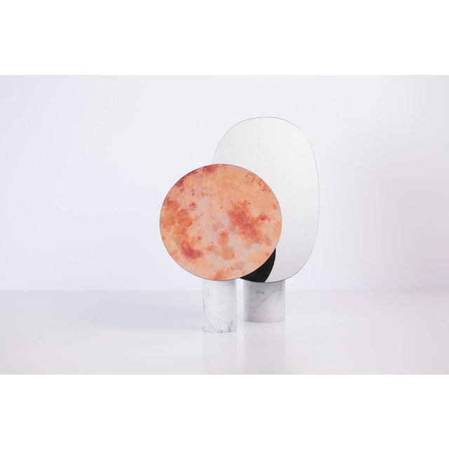 Contemporary Small Round Antiqued ORA Table Mirror by Joa Herrenknecht For Sale - Image 3 of 5