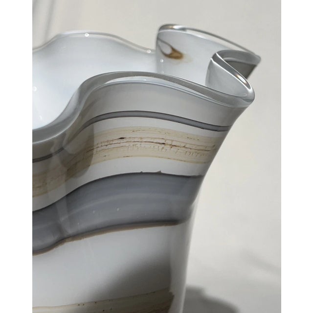 Vintage Amelia Art Fluted Mouth Blown Handkerchief Vase For Sale - Image 9 of 10