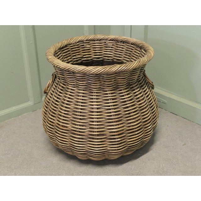 Fireside Log Basket in Wicker For Sale - Image 5 of 7