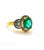 Gemstone Bochic “Capri” Vintage Natural Diamond & Emerald Retro Ring Set In 18K Gold & Silver For Sale - Image 7 of 11