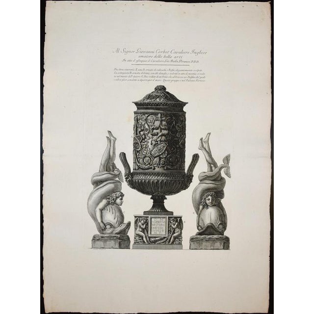 Giovanni Battista Piranesi, Two Cinerary Urns, Late 18th Century, Etching For Sale