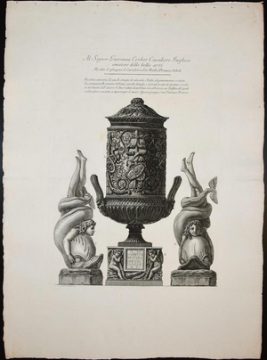 Giovanni Battista Piranesi, Two Cinerary Urns, Late 18th Century, Etching