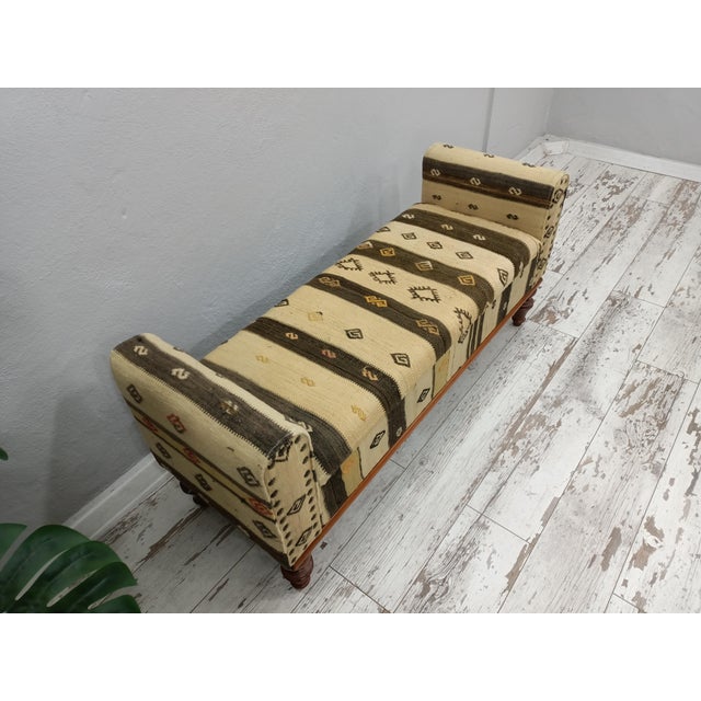Kilim Upholstered Storage Bench With Arms Chairish