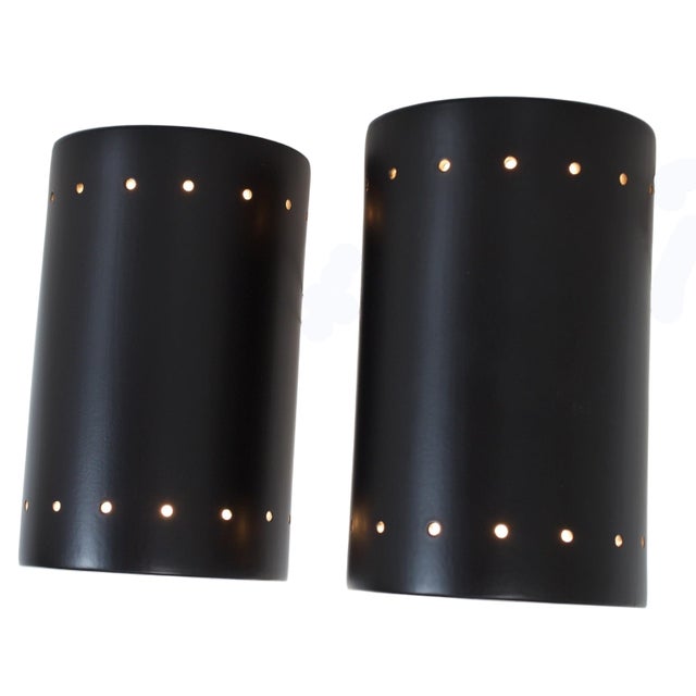 Pair 1980s Black Ceramic Wall Sconces by Justice Design For Sale - Image 4 of 5