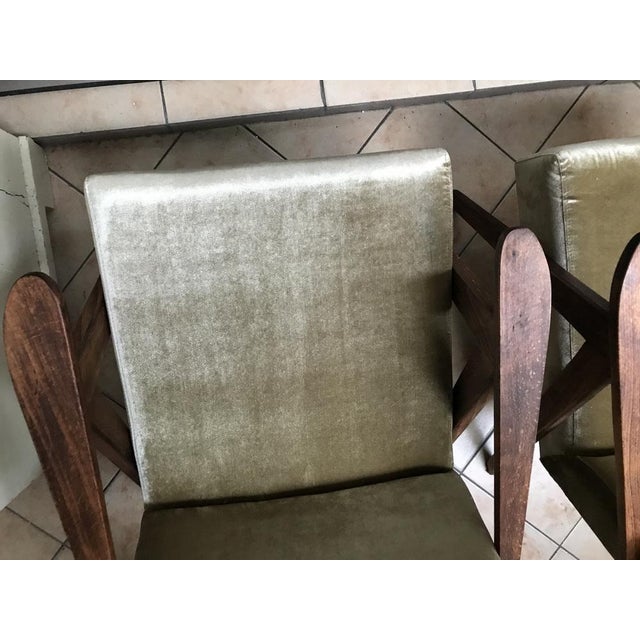 Olive Set of Bottle Green Armchairs, 1970s For Sale - Image 8 of 16