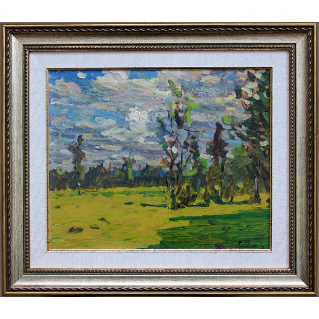 Spring sunny day. Cardboard, oil, 29. 5 x 36 cm Janis Pupols (1886 – 1956) Graduated Landscape studio of V. Purvitis in...