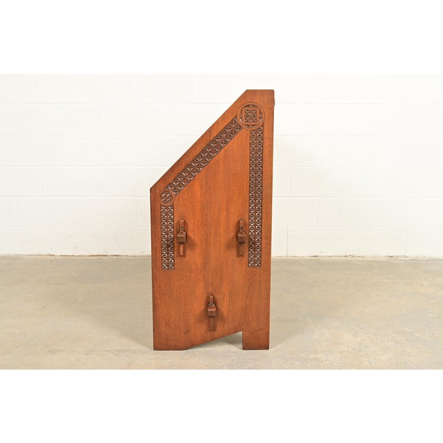 Wood Frank Lloyd Wright Style Antique Mission Oak Arts & Crafts Pew or Bench, Circa 1900 For Sale - Image 7 of 9