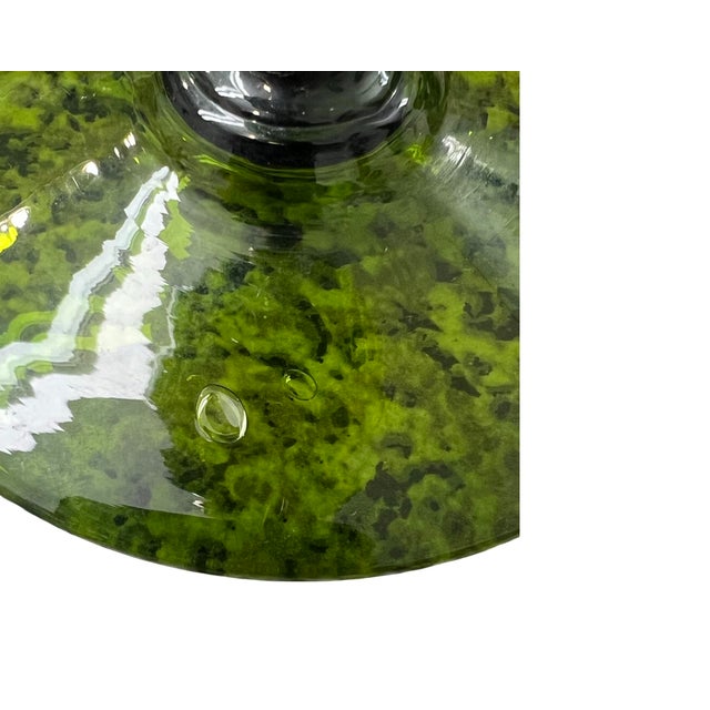 Vintage Mid Century Modern Green Empoli Glass Snifter Goblet Carafe Italian Italy 1960s For Sale - Image 9 of 9