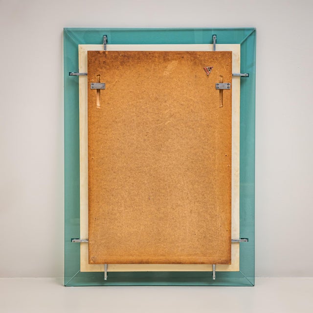 1950s Light Blue Wall Mirror by Max Ingrand for Fontana Arte, Italy, 1950s For Sale - Image 5 of 10