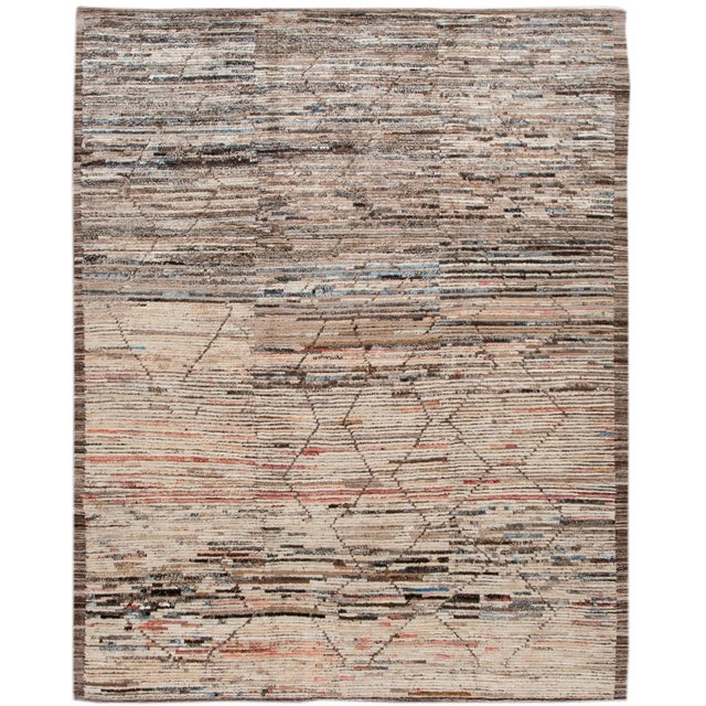 Modern Moroccan-Style Room Size Wool Rug For Sale - Image 13 of 13