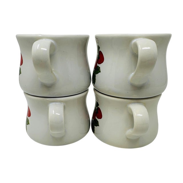 Red 1970s Nelson McCoy Strawberry Country Soup Bowls - Set of 4 For Sale - Image 8 of 13