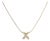 10K Yellow Gold Diamond Accent "X" Initial Bubble Pendant Necklace For Sale