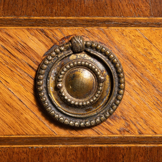 19th Century French Amber Louis XVI Secretary Cabinet with Marble Top For Sale - Image 10 of 15