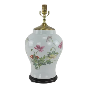 20th Century Chinese Famille Rose Vase Table Lamp