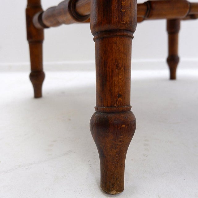Tan Antique English Smoking Chair, 1890s For Sale - Image 8 of 15