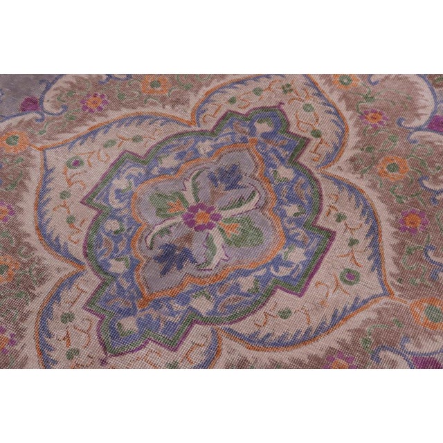 1990s 1990's Vintage Gray/Tan Wool Rug - 9'7'' X 12'5'' For Sale - Image 5 of 10