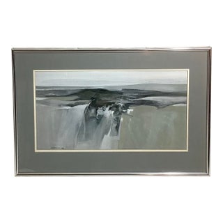 1960s Mendocino Winter by Donald Louthian Framed Watercolor For Sale