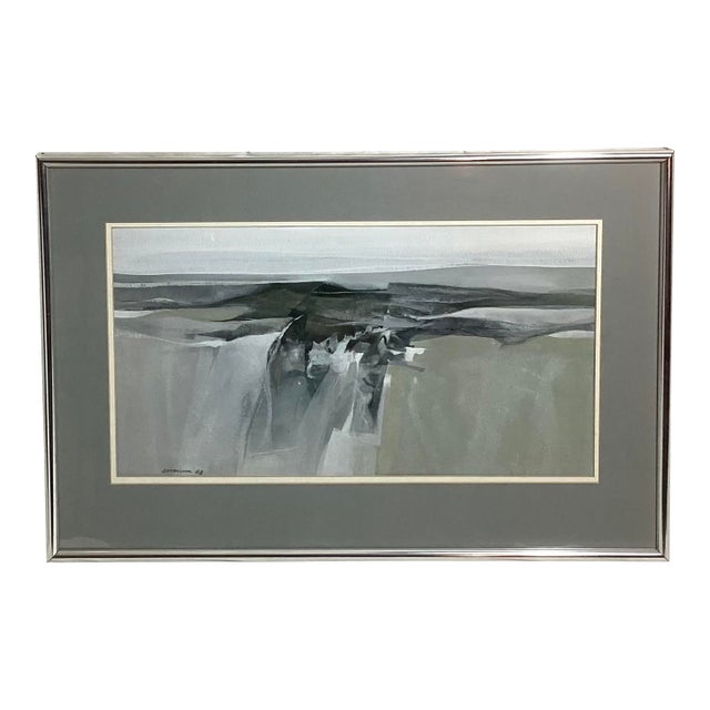 1960s Mendocino Winter by Donald Louthian Framed Watercolor For Sale