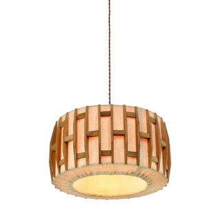 Mid-Century Modern Danish Pendant Lamp in Teak, 1960s For Sale