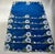 Mid 20th Century Mid 20th Century Set of 6 Madeira Blue Cotton Placemats & Embroidered White Florals For Sale - Image 5 of 15