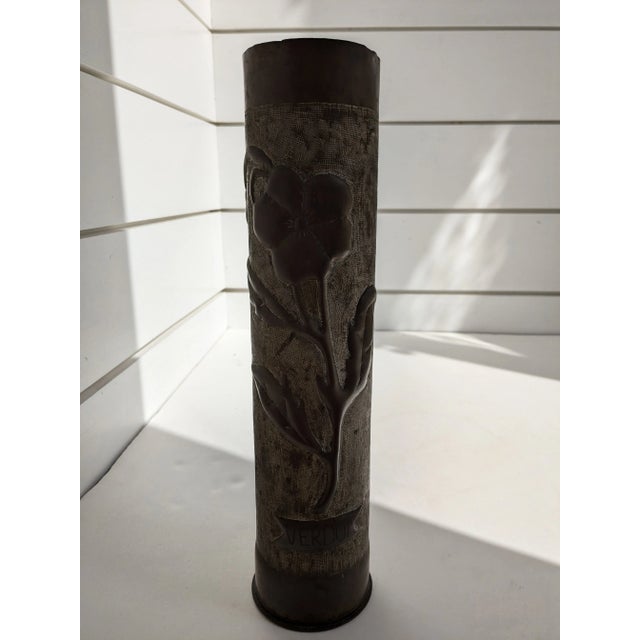 Mid 20th Century WII Trench Art Floral Shell Vase For Sale - Image 10 of 10