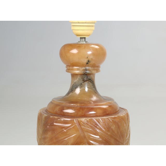 1950s Alabaster Hand-Carved Lamp For Sale - Image 5 of 11