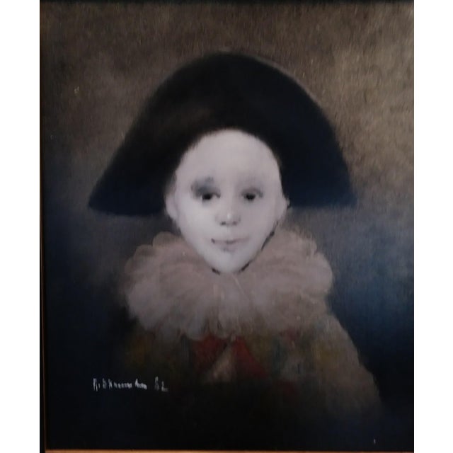 Listed Artist Andre Brauneker Set of Three Paintings of Children in Costume 1980s For Sale - Image 4 of 7