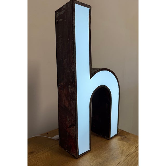 Vintage Illuminated Advertising Letter H, 1960s For Sale - Image 15 of 17
