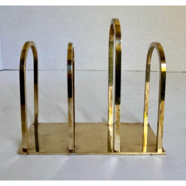 Art Deco Modern Brass Letter Holder Mail Sorter For Sale - Image 4 of 6