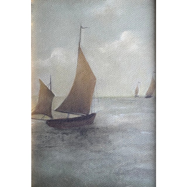 Charming and unique repro print by the artist’s studio of her original oil painting. Each sailboat represents one of her...