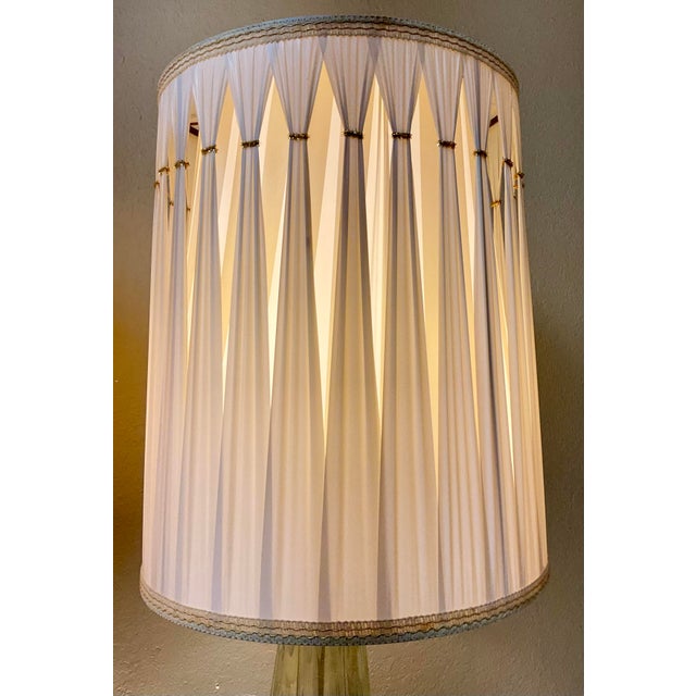 Metal Mid 20th Century Stunning Pair of Murano Glass Lamps W/ Venetian Shades - a Pair For Sale - Image 7 of 15
