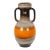 Large Mid-Century West German Porcelain Vase, Orange, Beige & Brown, 18" Tall For Sale