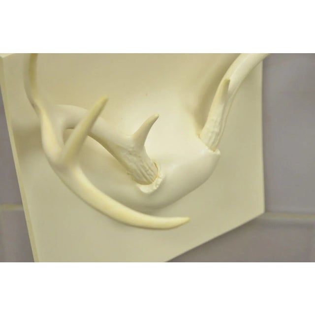Early 21st Century Erich Ginder White Cast Ghost Antler Coat Rack Wall Art For Sale - Image 4 of 11