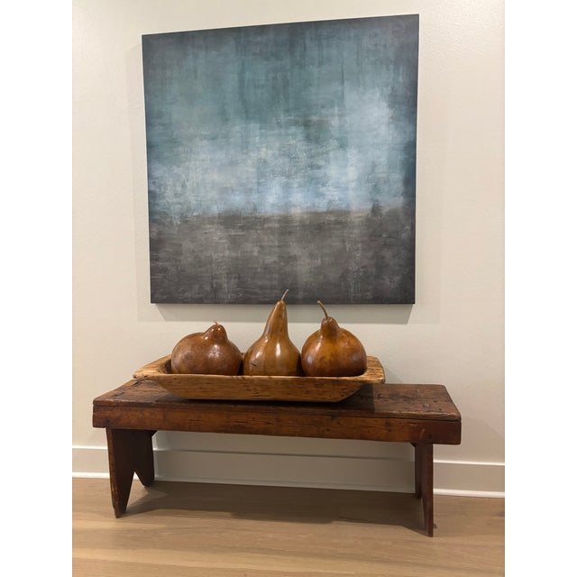 Contemporary Large 19th Century Hand Carved Primitive Organic Modern Wooden Dough Bowl / Trencher For Sale - Image 3 of 18
