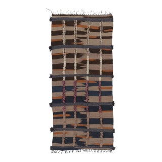 Vintage Moroccan Berber Runner in Multicolor Geometric Stripes - Rug & Kilim For Sale